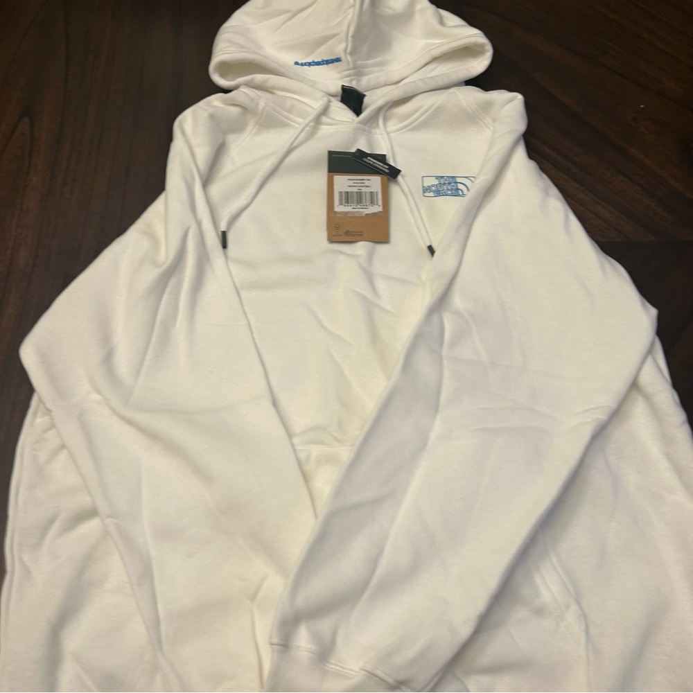 THE NORTH FACE Women's Graphic Hoodie Plus Size TNF White/Acoustic Blue, XXLarge